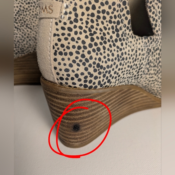 TOMS 10016177 Women's Kallie Cheetah Wedge Bootie Boots Shoes Size 6 Cutout - Picture 5 of 12